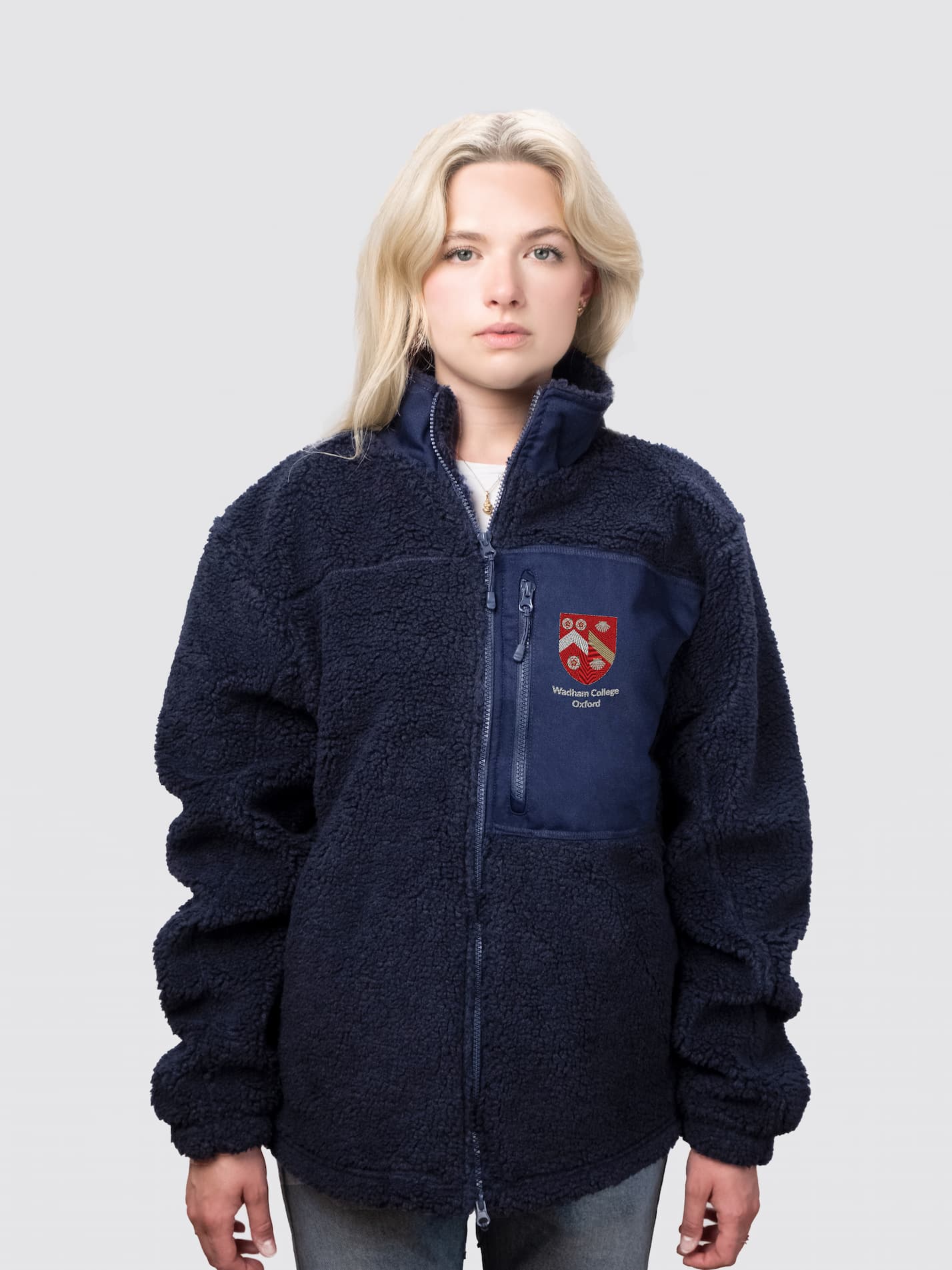 Wadham College Oxford Unisex Fluffy Sherpa Fleece Jacket