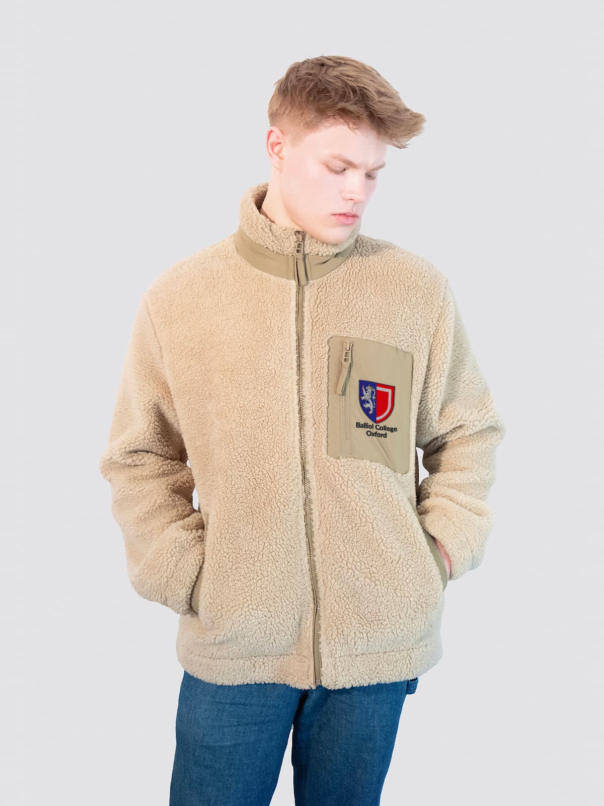 Balliol College Oxford Unisex Deep-Pile Sherpa Fleece Jacket