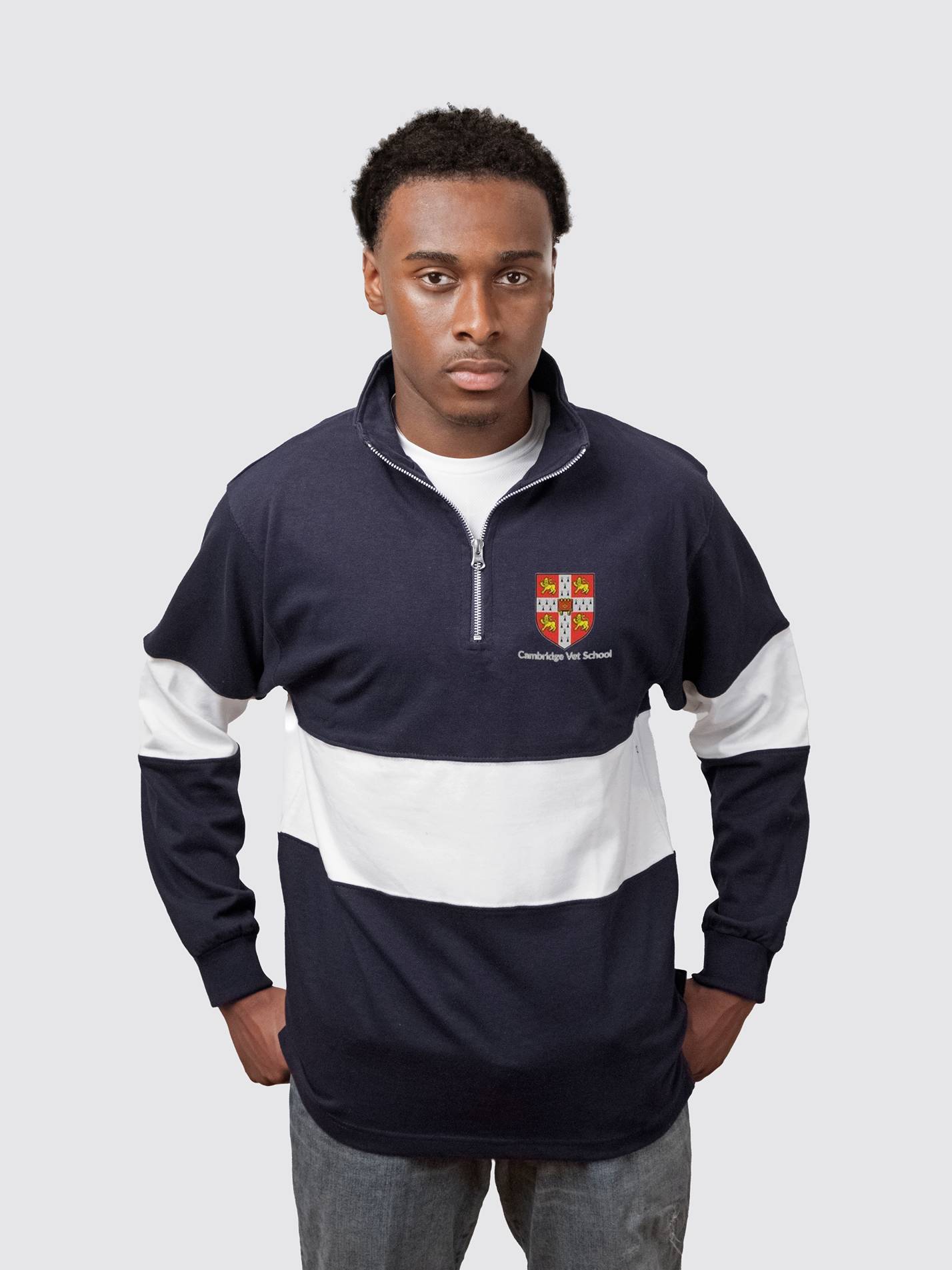 Cambridge Vet School Unisex Panelled 1/4 Zip Sweatshirt