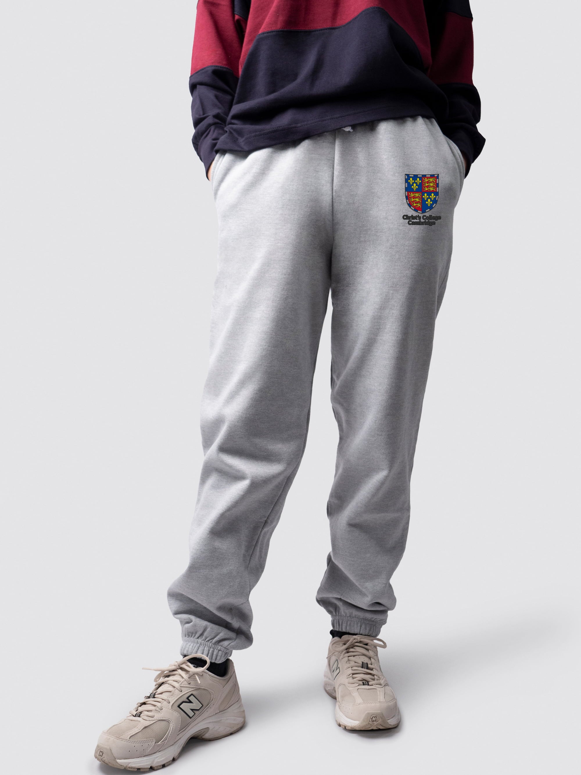 undergraduate cuffed sweatpants, made from soft cotton fabric, with Christ's logo