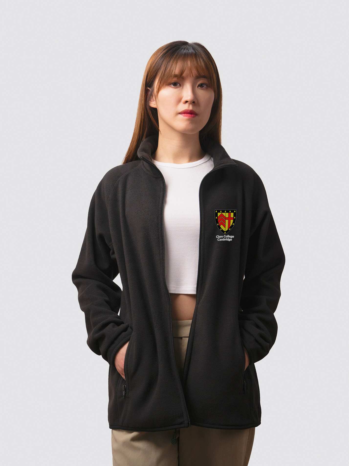 Custom student fleece, with Clare crest on the left chest