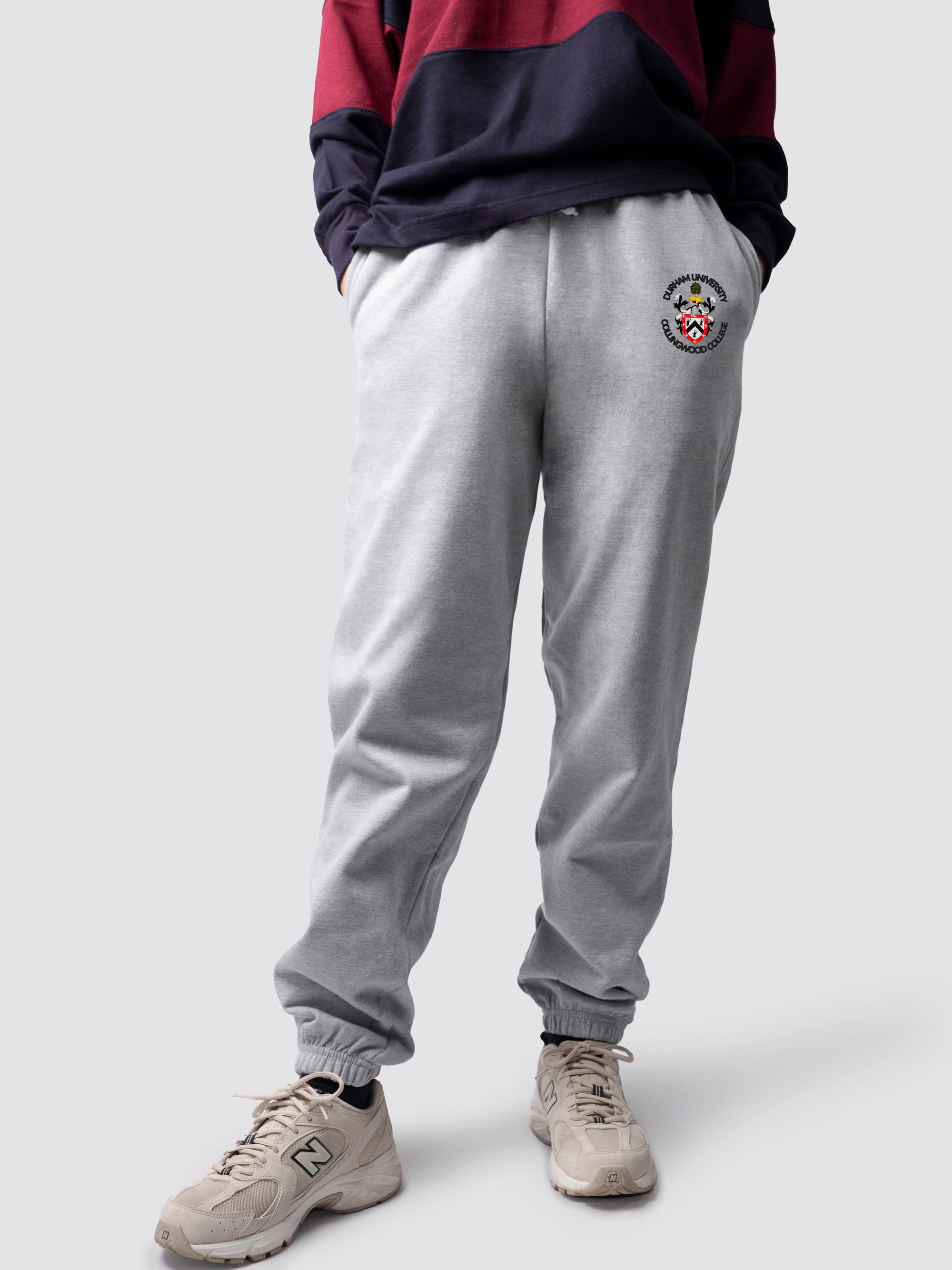undergraduate cuffed sweatpants, made from soft cotton fabric, with Collingwood logo