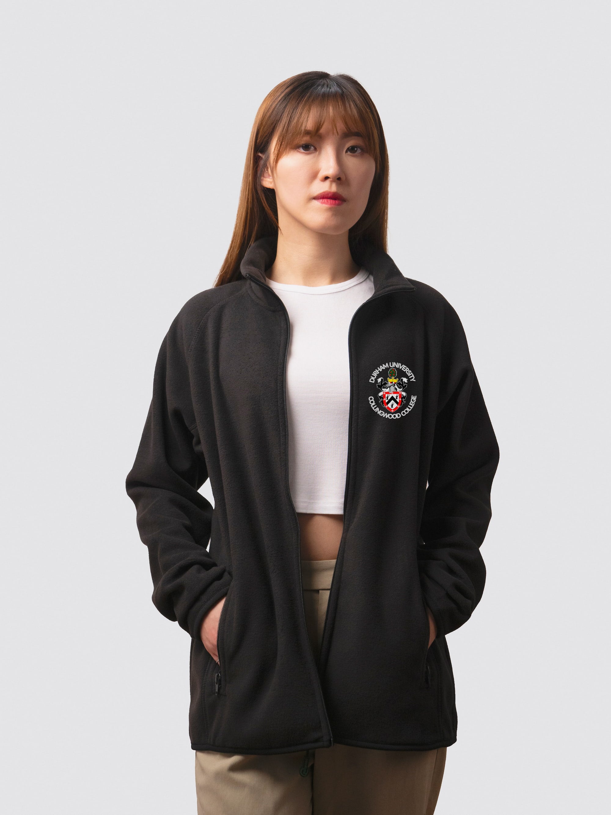 Custom student fleece, with Collingwood crest on the left chest