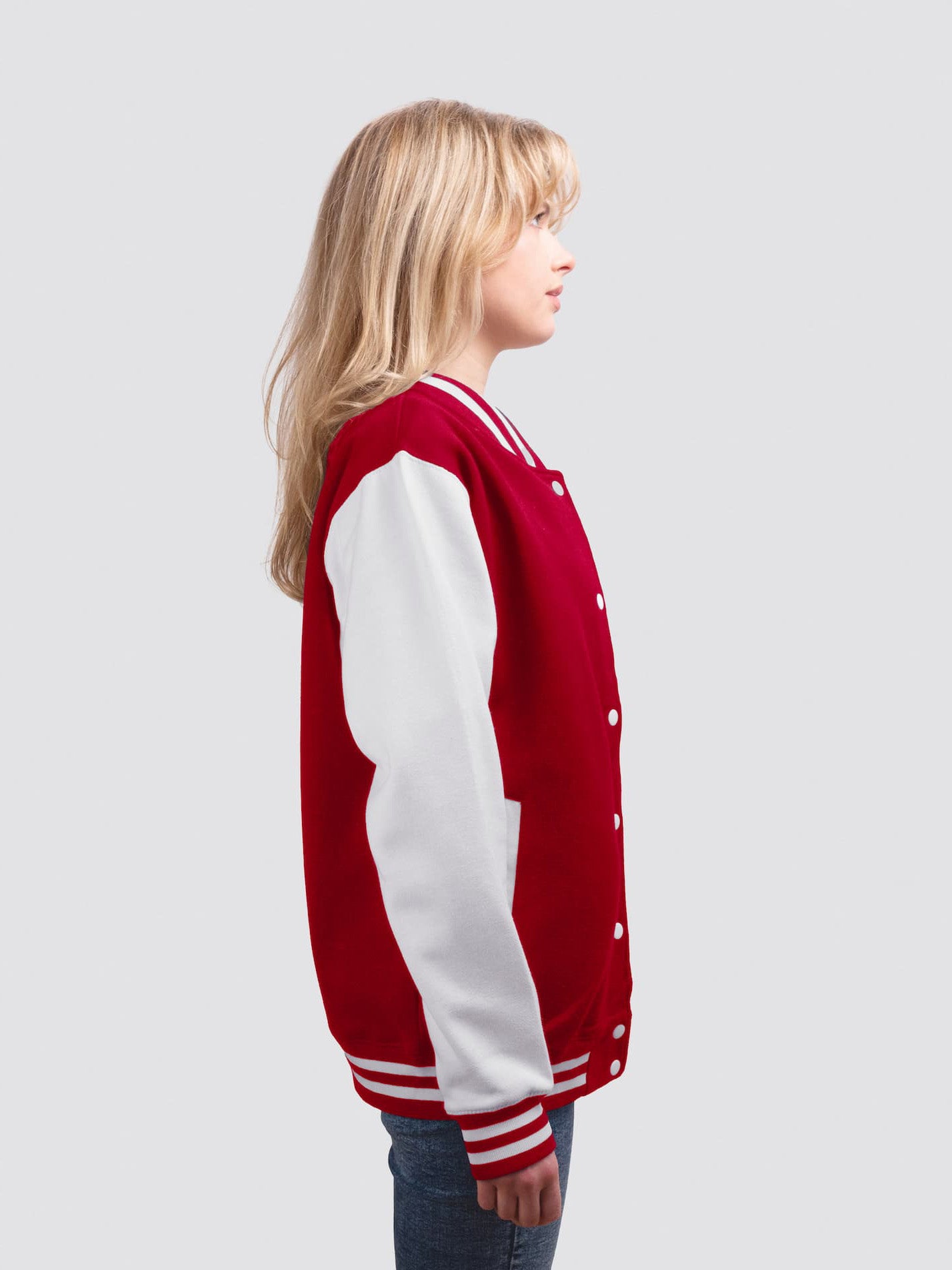 Fire red vintage bomber jacket, from Redbird Apparel