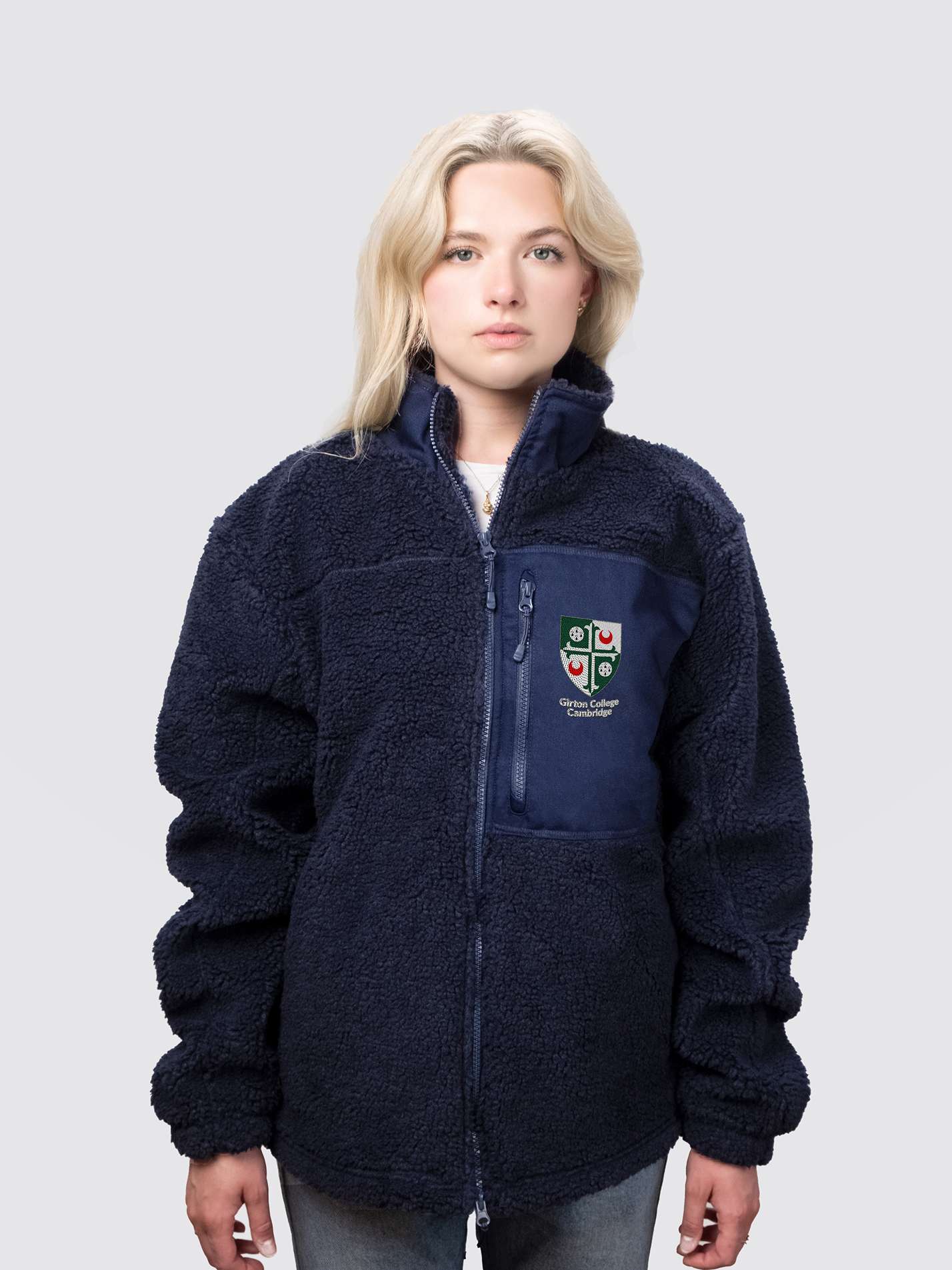 Girton College Cambridge Unisex Fluffy Sherpa Fleece Jacket