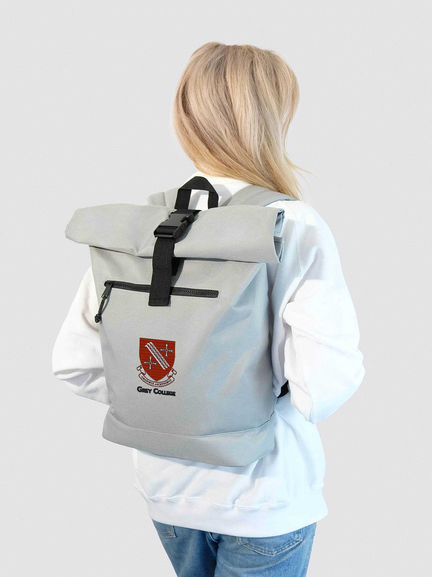 Grey College Durham Roll Top Backpack