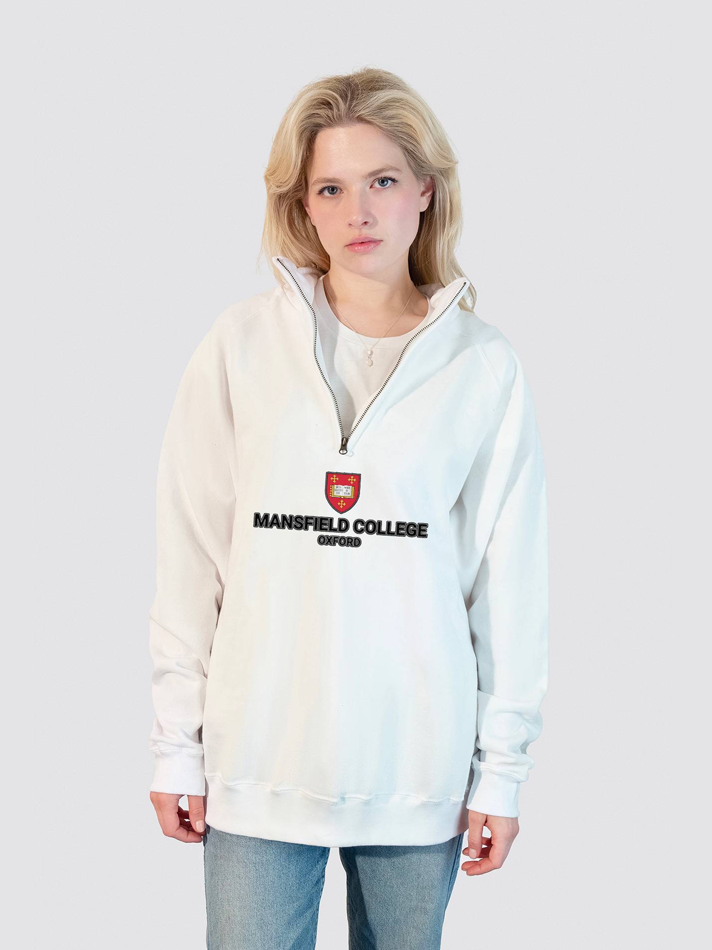 Mansfield College Oxford Heritage Unisex 1/4 Zip Sweatshirt