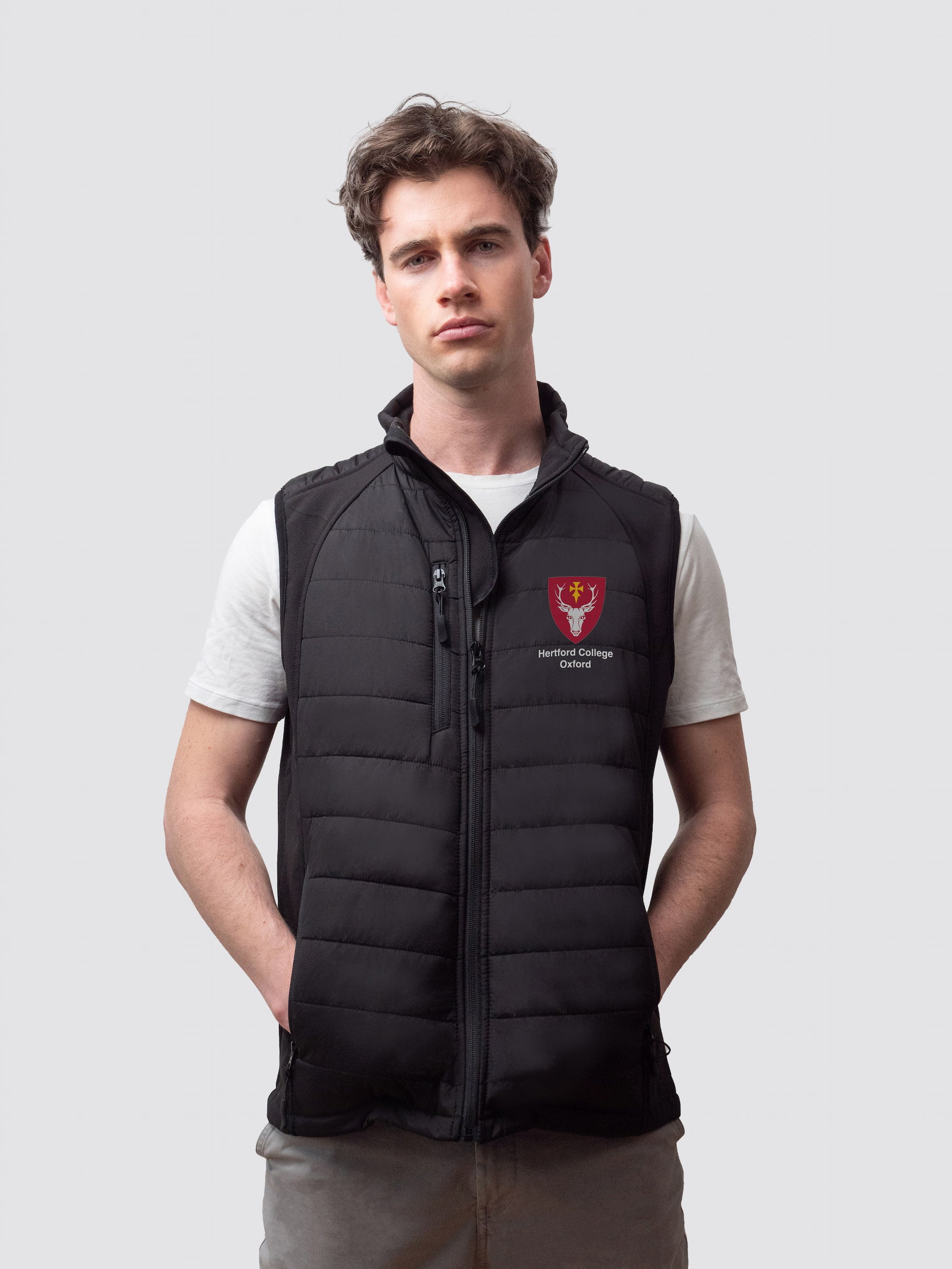 Oxford University gilet, made entirely from premium sustainable yarns