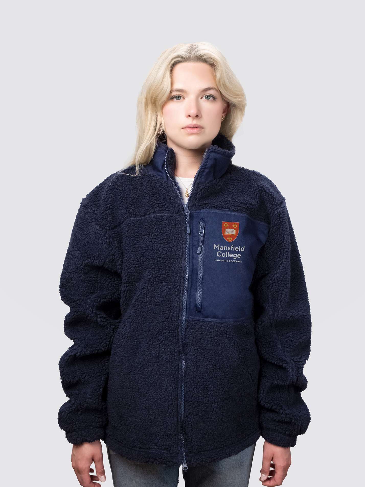 Mansfield College Oxford Unisex Fluffy Sherpa Fleece Jacket