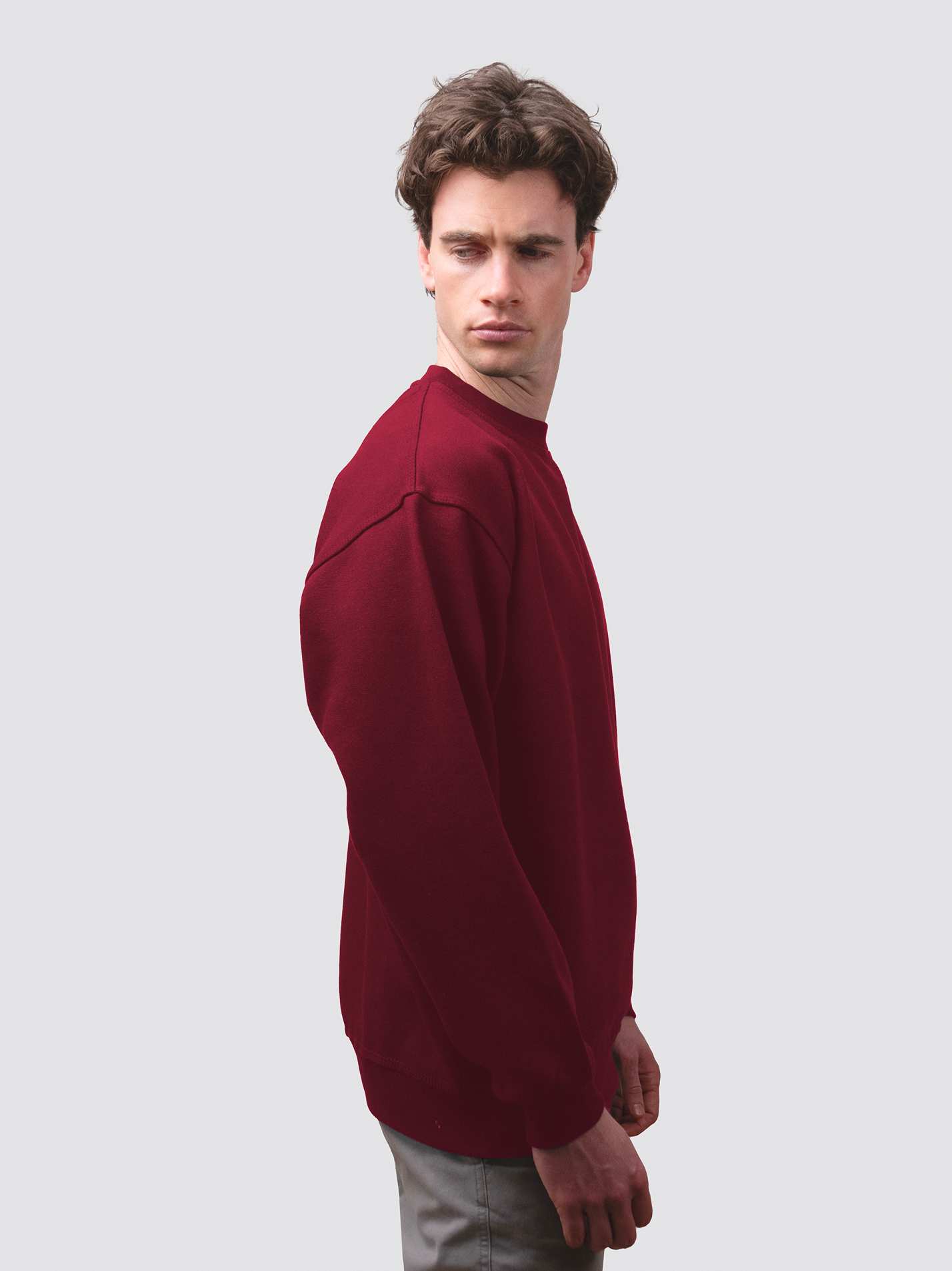 Burgundy, Cambridge sweater made from heavy fabric