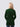  The back of a unisex cotton t-shirt in bottle green