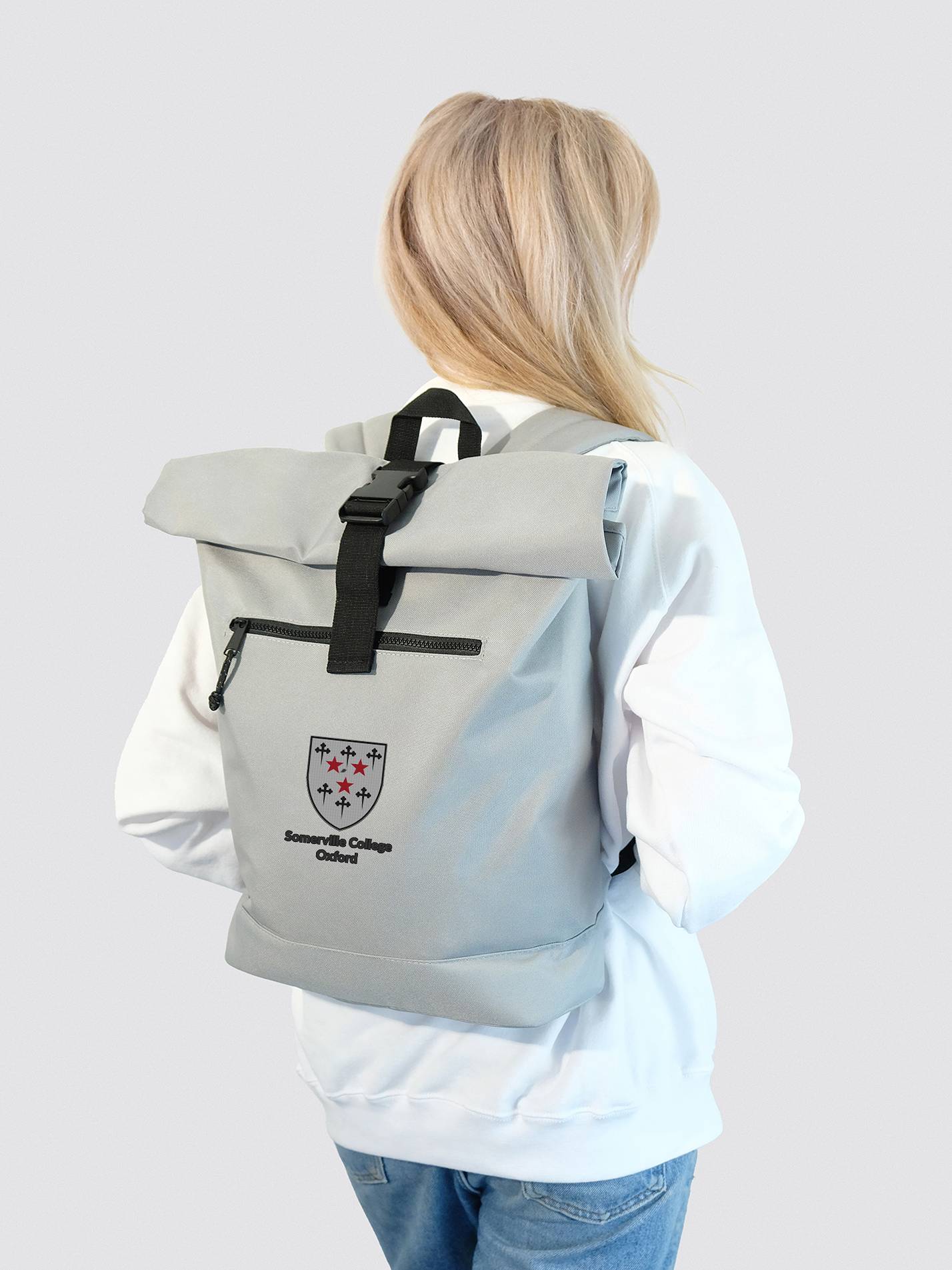 Somerville College Oxford JCR Traditional Crest Roll Top Backpack
