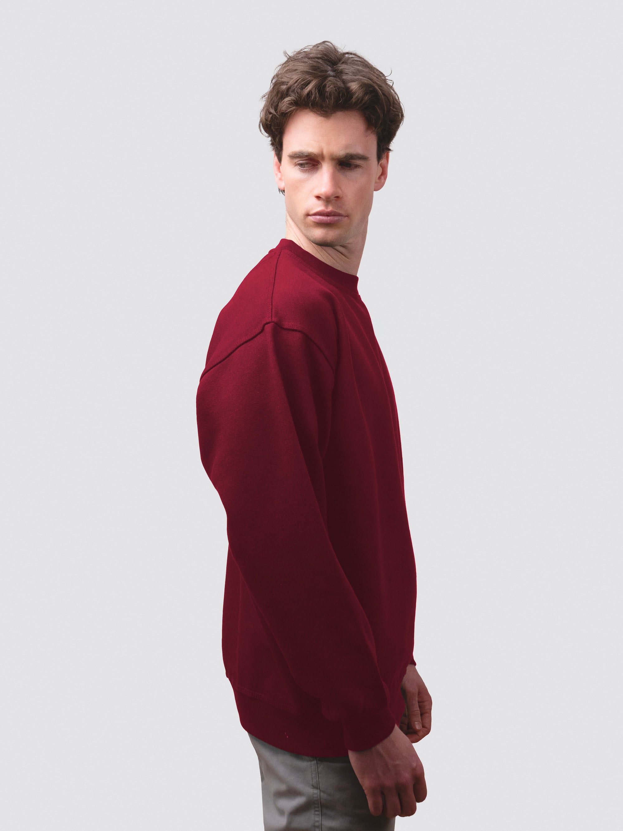Burgundy, Oxford sweater made from heavy fabric