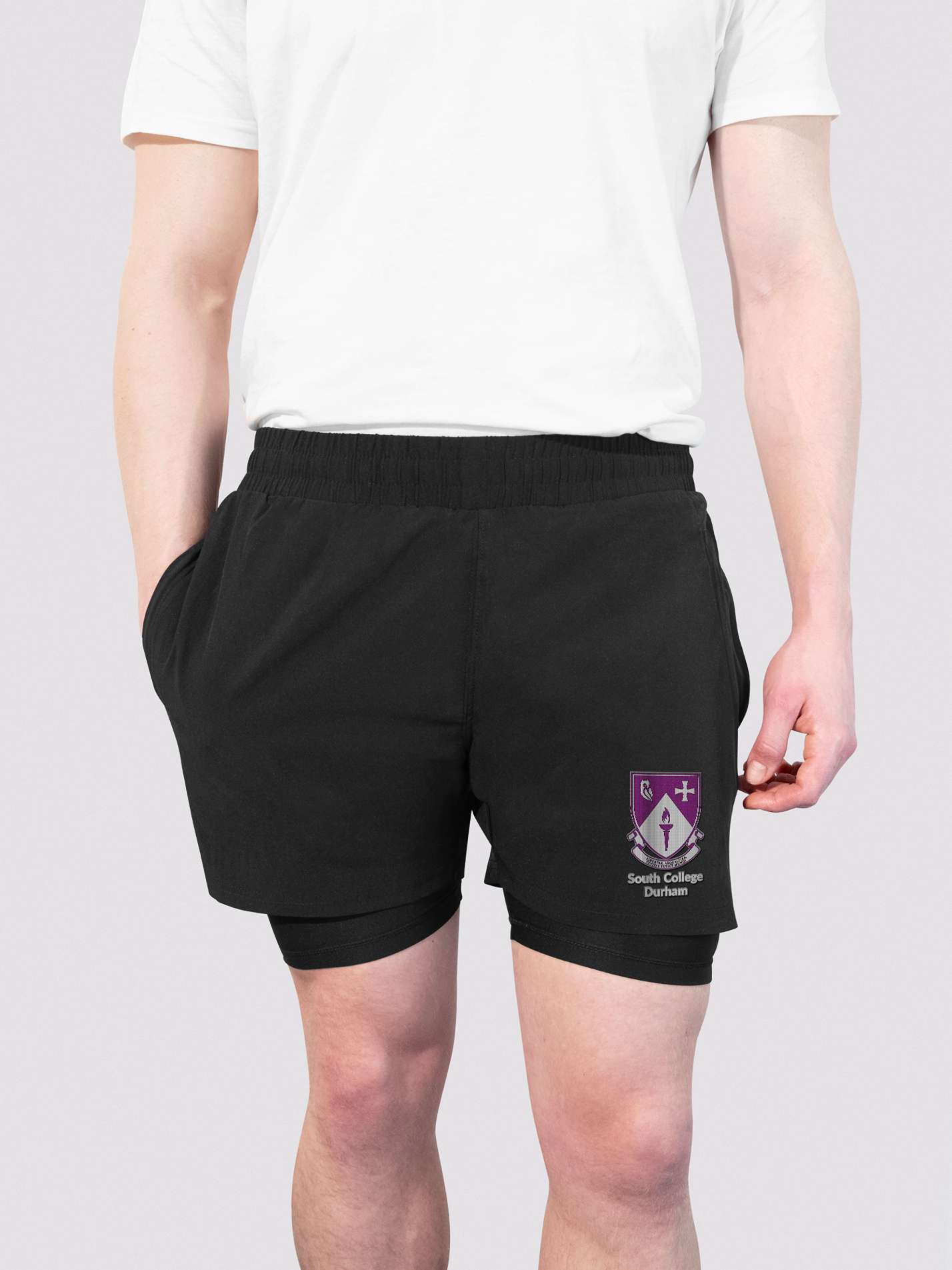 South College Durham Dual Layer Sports Shorts