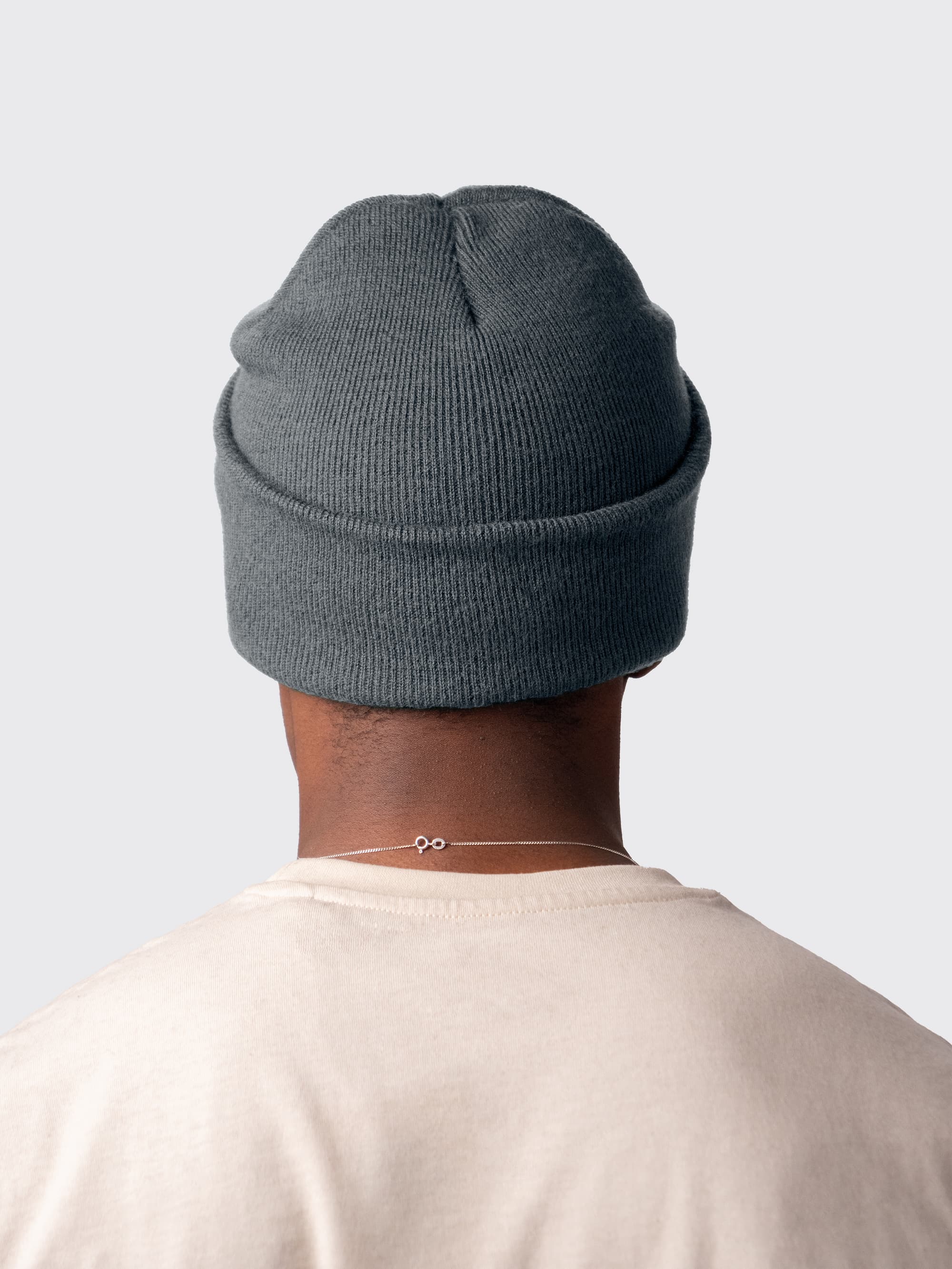  Eco-friendly, grey beanie made from recycled polyester