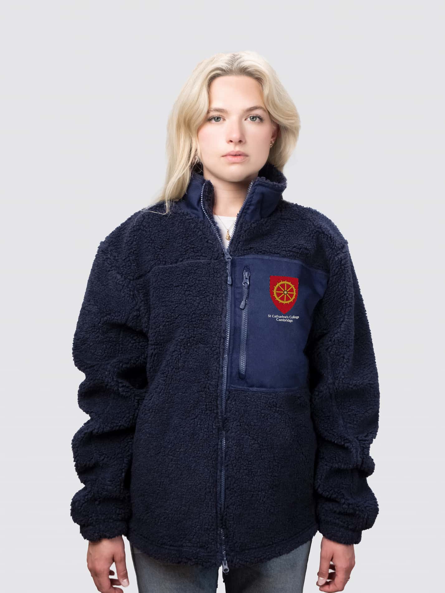 St Catharine's College Cambridge Unisex Fluffy Sherpa Fleece Jacket