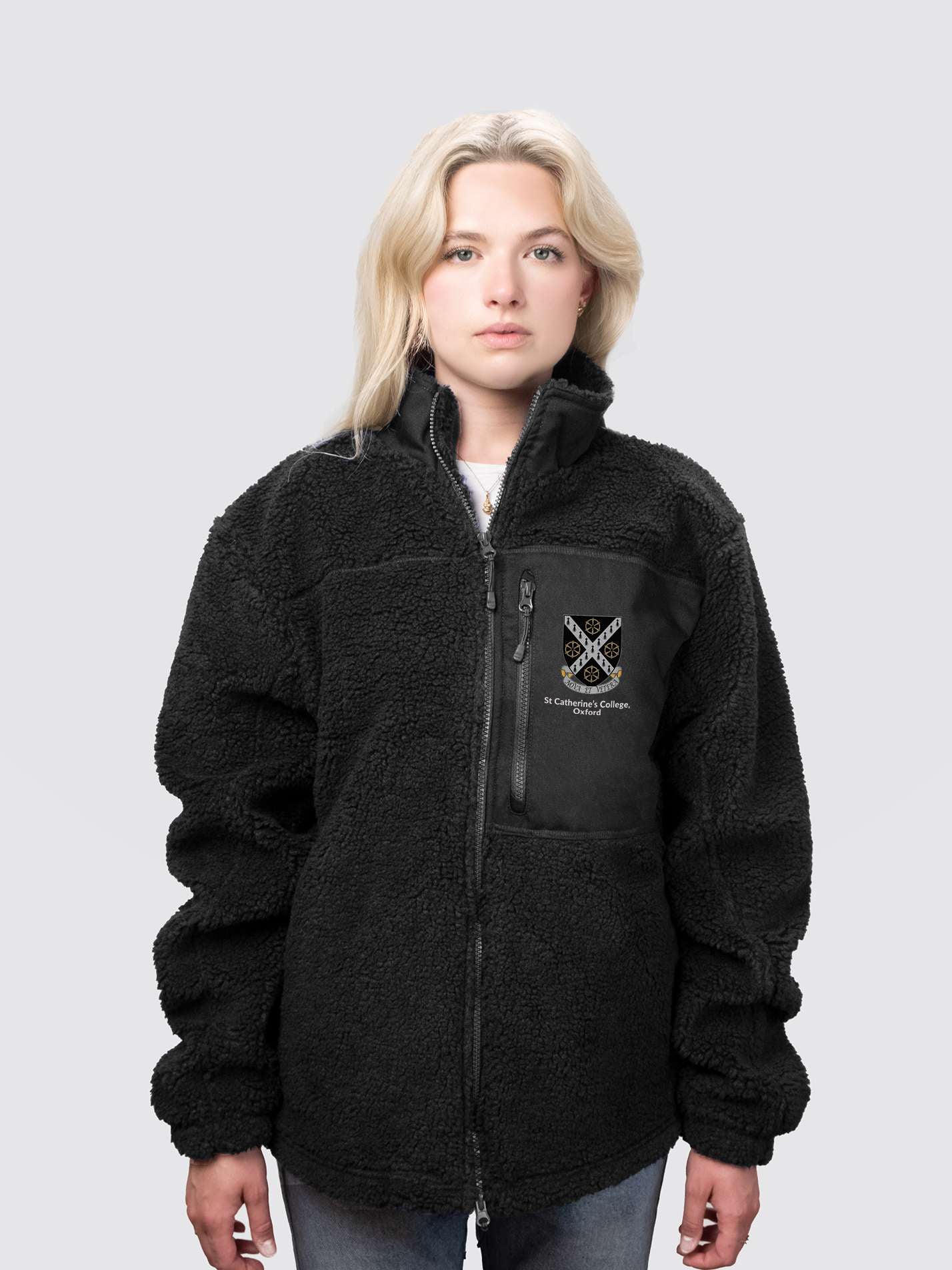 St Catherine's College Oxford MCR Unisex Fluffy Sherpa Fleece Jacket