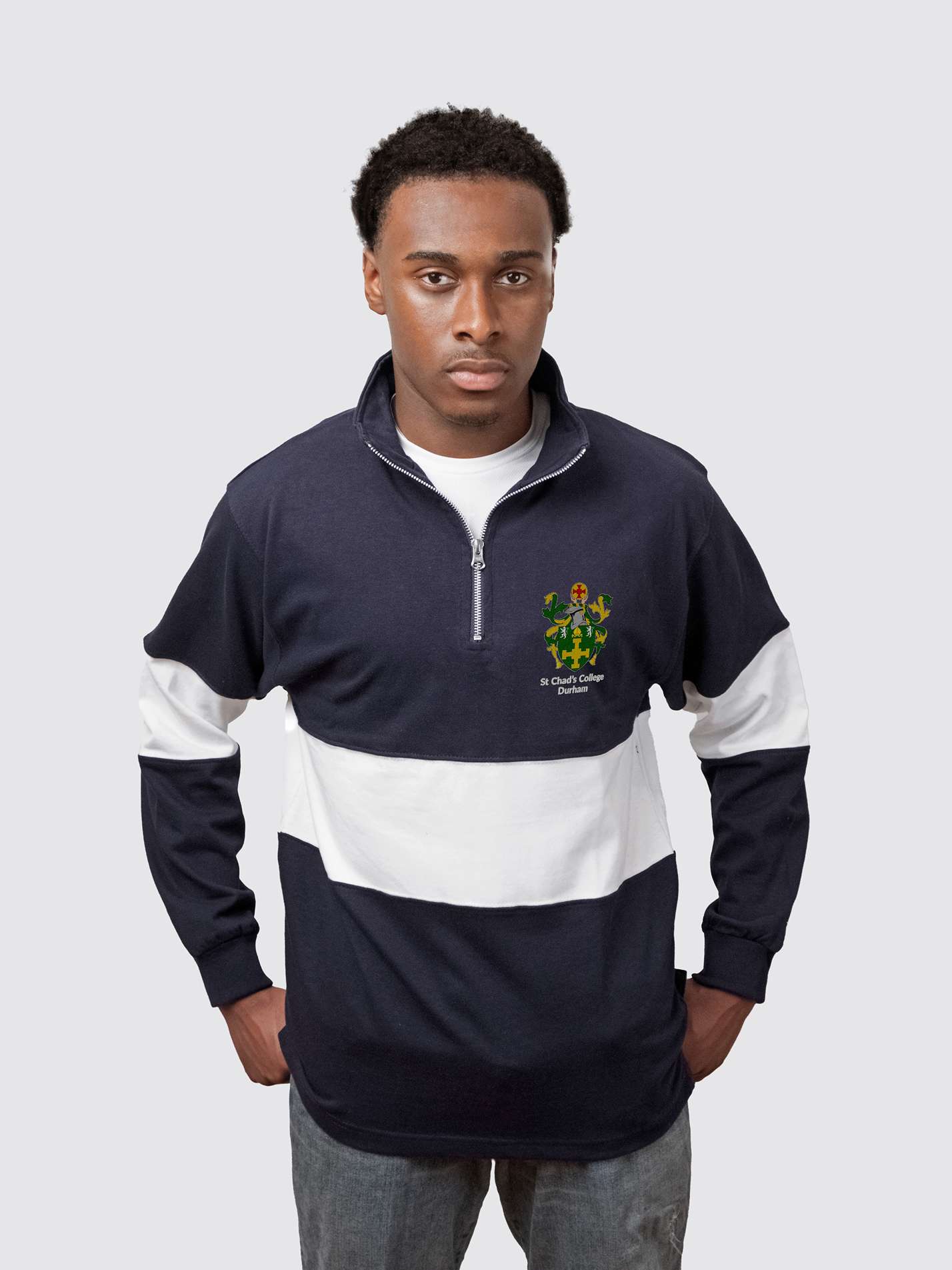 St Chad's College Durham Unisex Panelled 1/4 Zip Sweatshirt