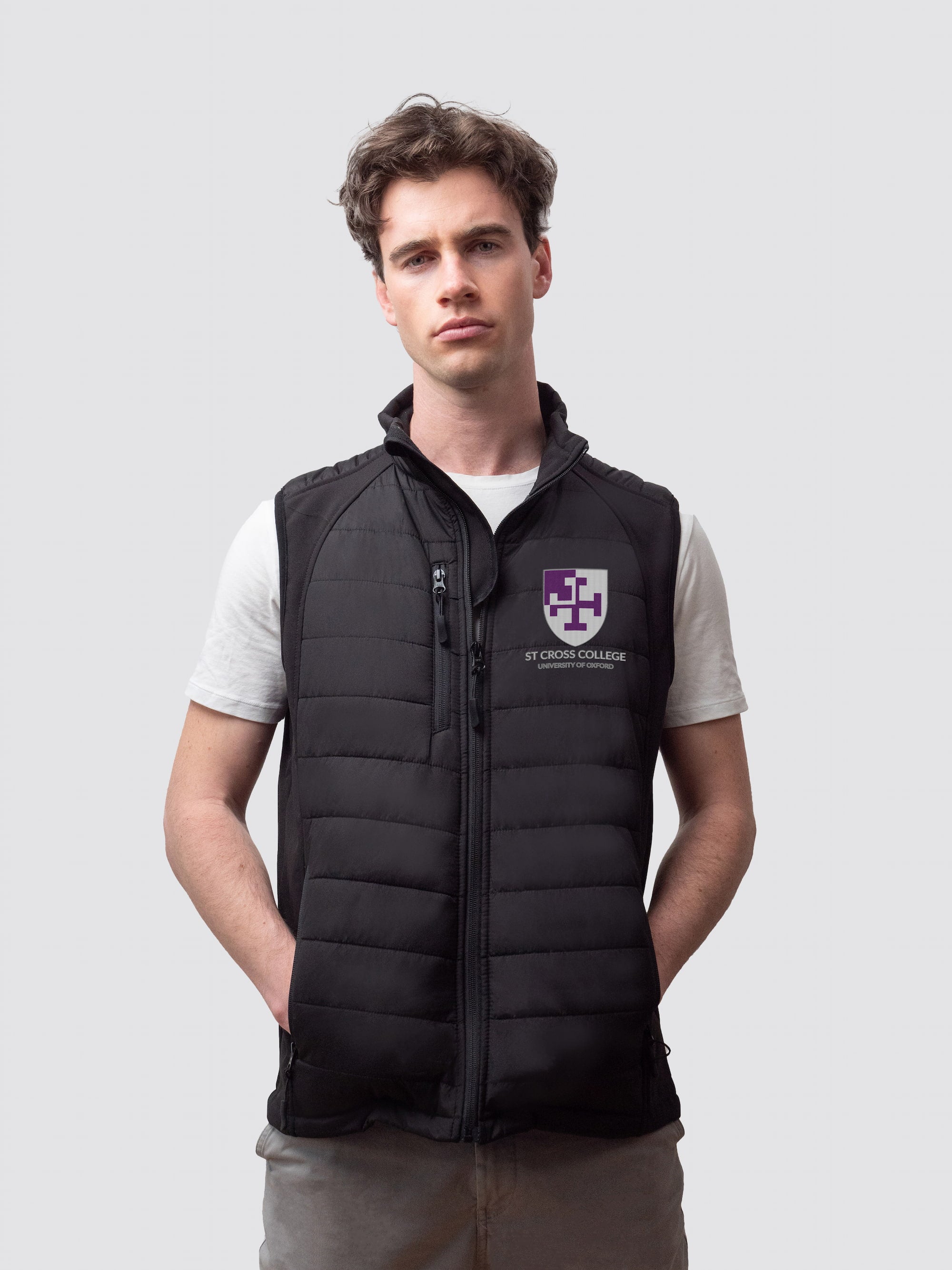 Oxford University gilet, made entirely from premium sustainable yarns