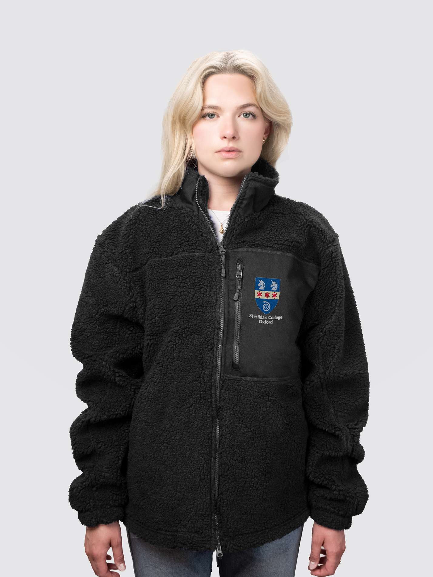 St Hilda's College Oxford Unisex Fluffy Sherpa Fleece Jacket