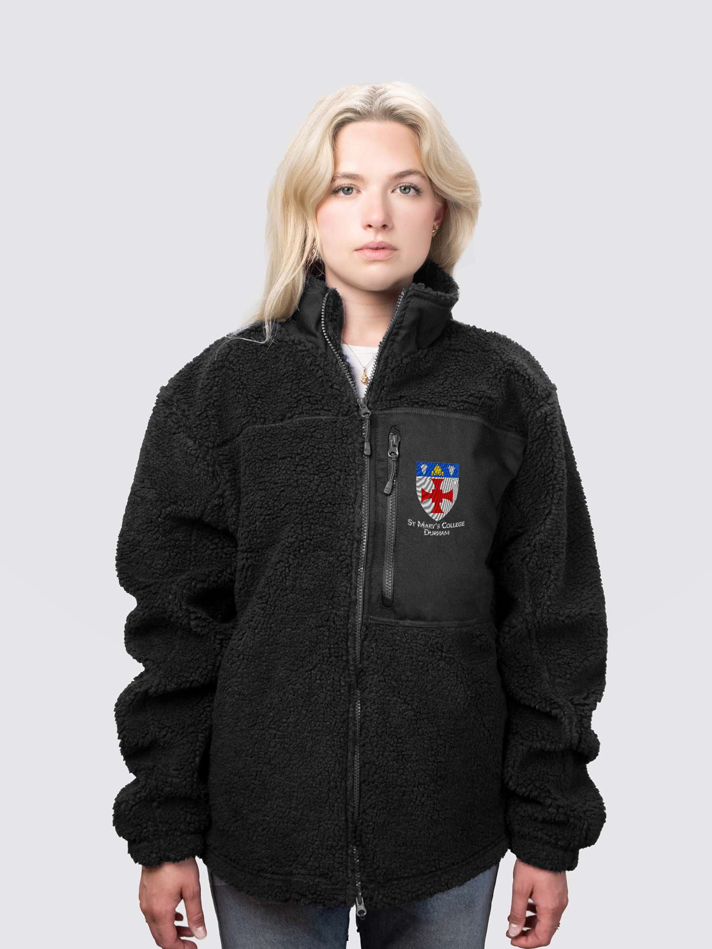 St Mary's College Durham Unisex Fluffy Sherpa Fleece Jacket