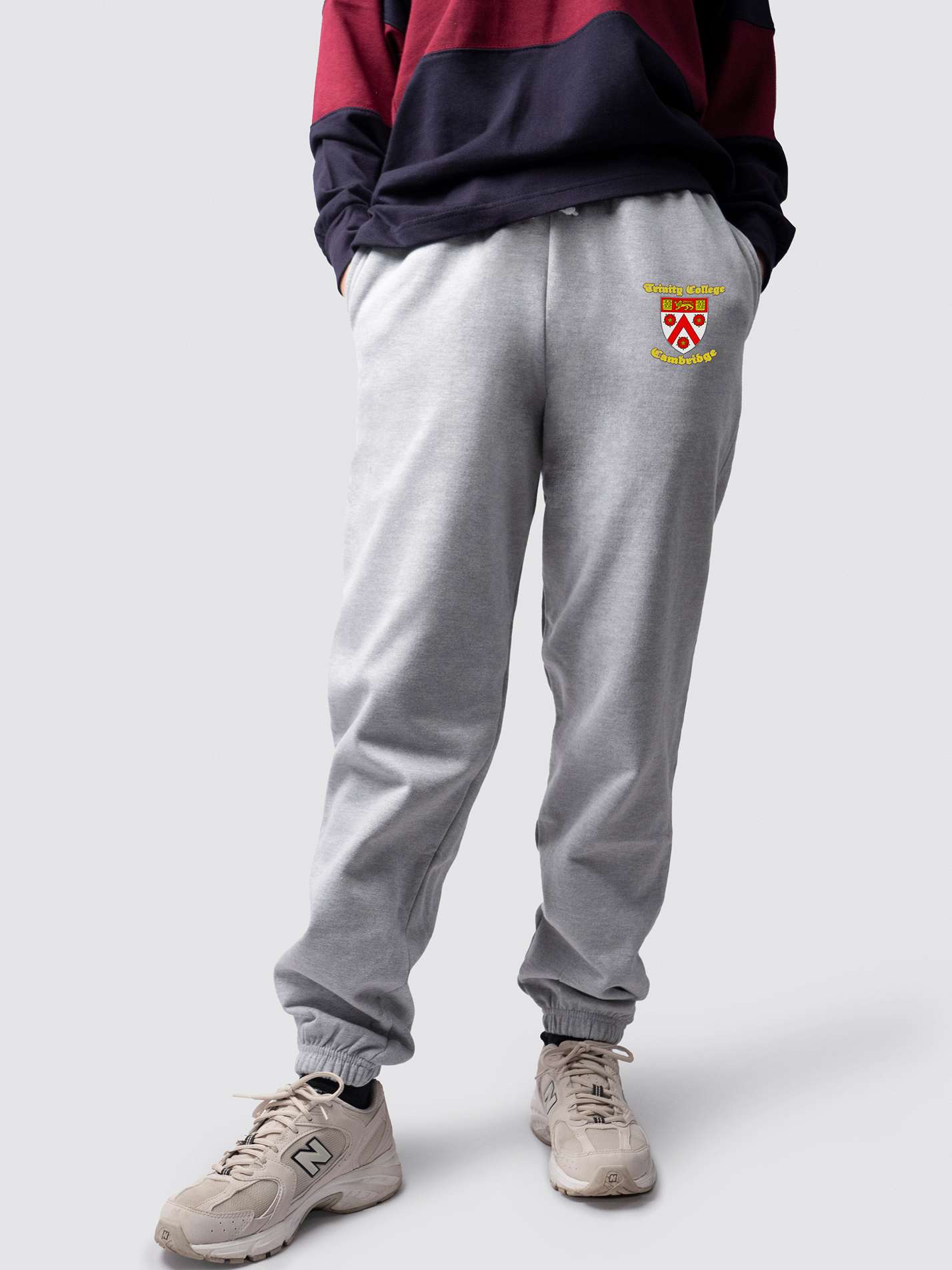 undergraduate cuffed sweatpants, made from soft cotton fabric, with Trinity logo