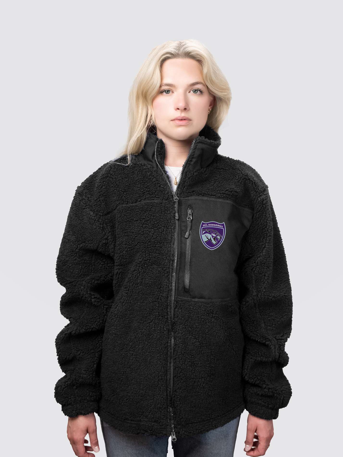 UCL Dodgeball Unisex Fluffy Sherpa Fleece Jacket