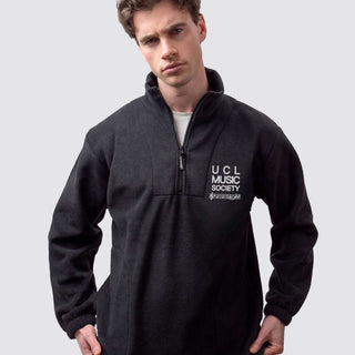 UCL Music fleece, with custom embroidered initials and Balliol crest