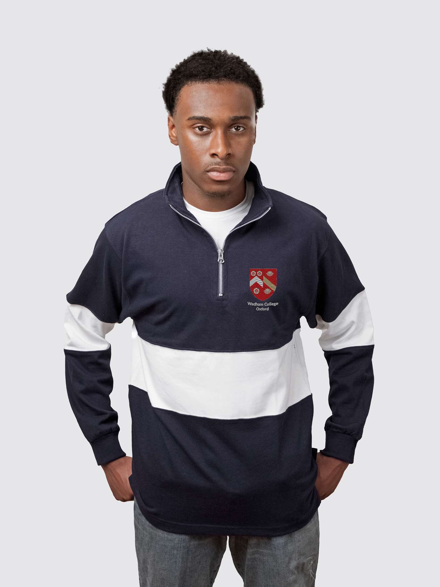 Wadham College Oxford Unisex Panelled 1/4 Zip Sweatshirt