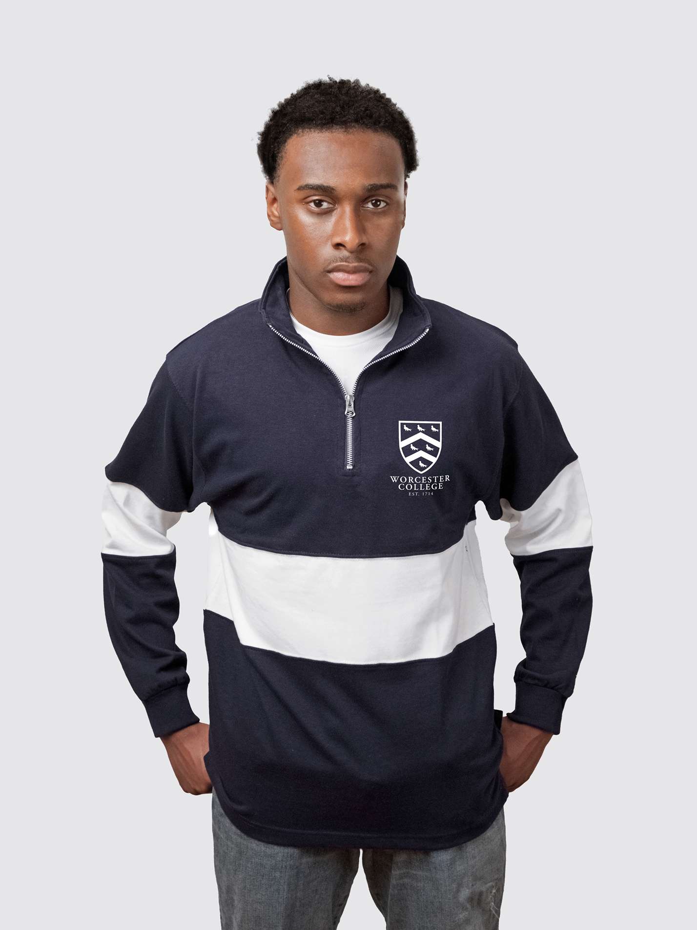 Worcester College Oxford JCR Unisex Panelled 1/4 Zip Sweatshirt